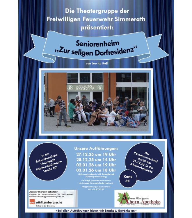 Theaterflyer für das Theater in Simmerath 2025/26